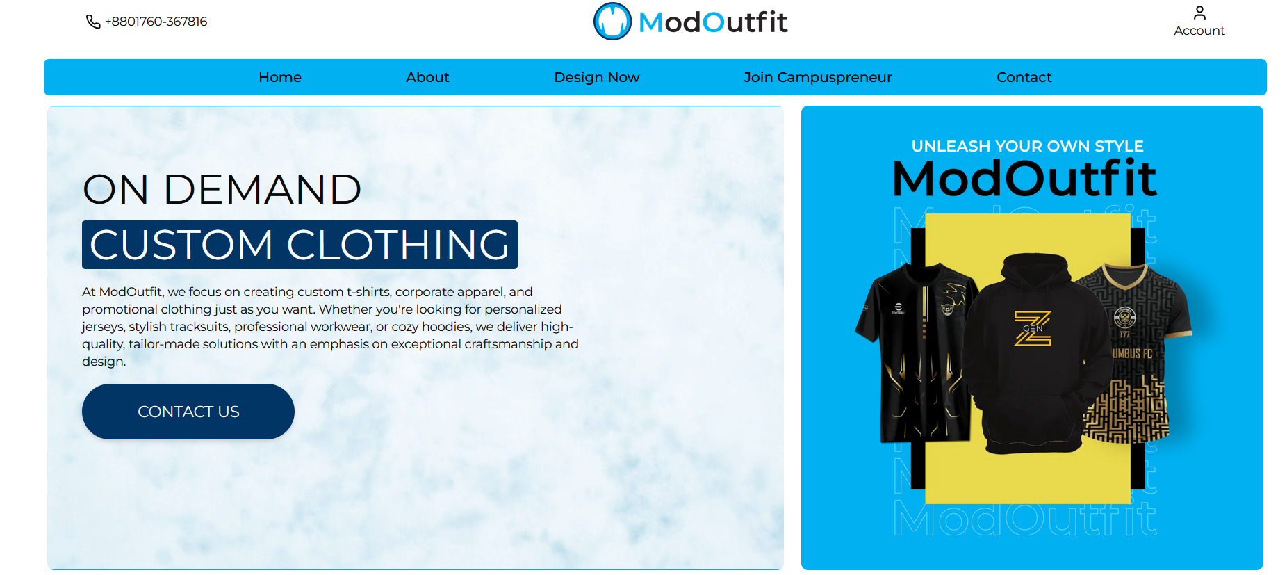 Modoutfit landing page